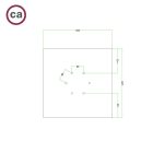 Square XXL Rose-One 6-hole and 4-side hole ceiling rosette set, 400 mm