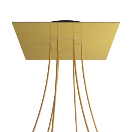 Square XXL Rose-One 6-hole and 4-side hole ceiling rosette set, 400 mm