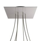 Square XXL Rose-One 6-hole and 4-side hole ceiling rosette set, 400 mm