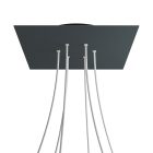 Square XXL Rose-One 6-hole and 4-side hole ceiling rosette set, 400 mm