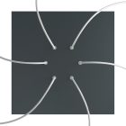 Square XXL Rose-One 6-hole and 4-side hole ceiling rosette set, 400 mm