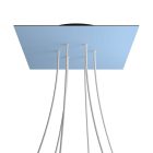 Square XXL Rose-One 6-hole and 4-side hole ceiling rosette set, 400 mm