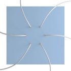 Square XXL Rose-One 6-hole and 4-side hole ceiling rosette set, 400 mm