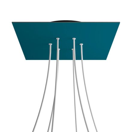 Square XXL Rose-One 6-hole and 4-side hole ceiling rosette set, 400 mm