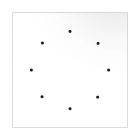 Square XXL Rose-One 8-hole and 4-side hole ceiling rosette set, 400 mm