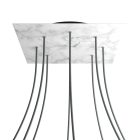 Square XXL Rose-One 8-hole and 4-side hole ceiling rosette set, 400 mm