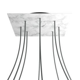   Square XXL Rose-One 8-hole and 4-side hole ceiling rosette set, 400 mm