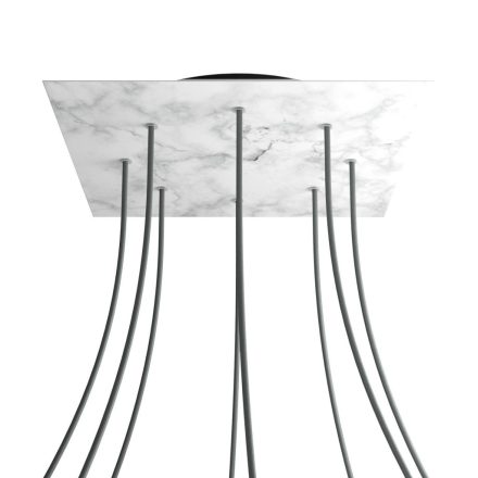 Square XXL Rose-One 8-hole and 4-side hole ceiling rosette set, 400 mm