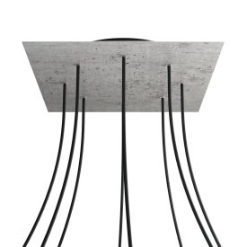   Square XXL Rose-One 8-hole and 4-side hole ceiling rosette set, 400 mm