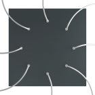 Square XXL Rose-One 8-hole and 4-side hole ceiling rosette set, 400 mm