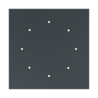 Square XXL Rose-One 8-hole and 4-side hole ceiling rosette set, 400 mm