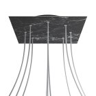 Square XXL Rose-One 9-hole and 4-side hole ceiling rosette set, 400 mm