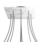 Square XXL Rose-One 9-hole and 4-side hole ceiling rosette set, 400 mm