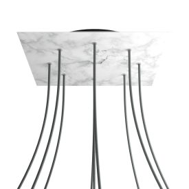   Square XXL Rose-One 9-hole and 4-side hole ceiling rosette set, 400 mm