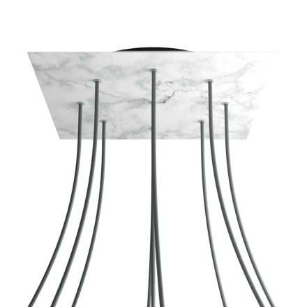 Square XXL Rose-One 9-hole and 4-side hole ceiling rosette set, 400 mm