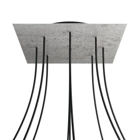   Square XXL Rose-One 9-hole and 4-side hole ceiling rosette set, 400 mm