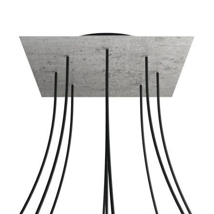 Square XXL Rose-One 9-hole and 4-side hole ceiling rosette set, 400 mm