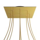 Square XXL Rose-One 9-hole and 4-side hole ceiling rosette set, 400 mm