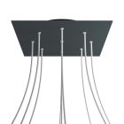 Square XXL Rose-One 9-hole and 4-side hole ceiling rosette set, 400 mm