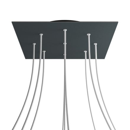 Square XXL Rose-One 9-hole and 4-side hole ceiling rosette set, 400 mm