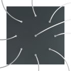 Square XXL Rose-One 9-hole and 4-side hole ceiling rosette set, 400 mm