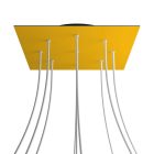 Square XXL Rose-One 9-hole and 4-side hole ceiling rosette set, 400 mm