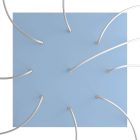 Square XXL Rose-One 9-hole and 4-side hole ceiling rosette set, 400 mm