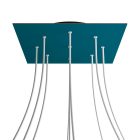 Square XXL Rose-One 9-hole and 4-side hole ceiling rosette set, 400 mm