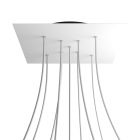 Square XXL Rose-One 9 ceiling rose set with X-shaped holes and 4 side holes, 400 mm