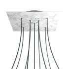 Square XXL Rose-One 9 ceiling rose set with X-shaped holes and 4 side holes, 400 mm