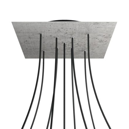 Square XXL Rose-One 9 ceiling rose set with X-shaped holes and 4 side holes, 400 mm