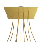 Square XXL Rose-One 9 ceiling rose set with X-shaped holes and 4 side holes, 400 mm