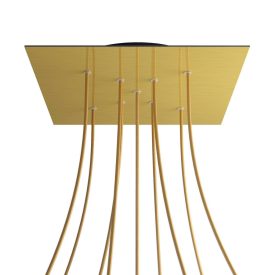   Square XXL Rose-One 9 ceiling rose set with X-shaped holes and 4 side holes, 400 mm