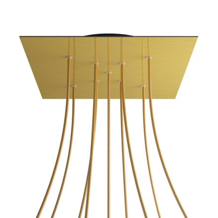 Square XXL Rose-One 9 ceiling rose set with X-shaped holes and 4 side holes, 400 mm