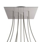 Square XXL Rose-One 9 ceiling rose set with X-shaped holes and 4 side holes, 400 mm