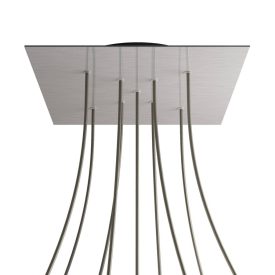   Square XXL Rose-One 9 ceiling rose set with X-shaped holes and 4 side holes, 400 mm