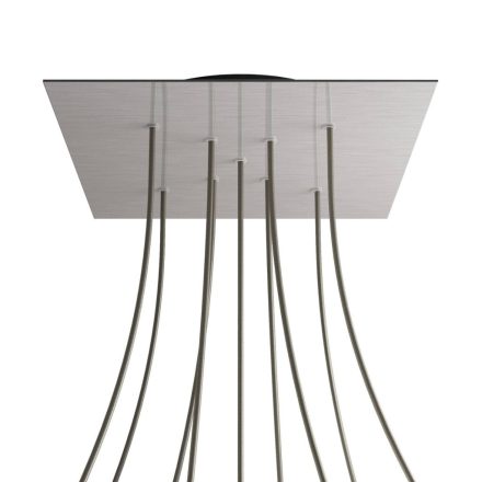 Square XXL Rose-One 9 ceiling rose set with X-shaped holes and 4 side holes, 400 mm