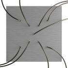 Square XXL Rose-One 9 ceiling rose set with X-shaped holes and 4 side holes, 400 mm