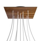 Square XXL Rose-One 9 ceiling rose set with X-shaped holes and 4 side holes, 400 mm