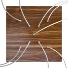 Square XXL Rose-One 9 ceiling rose set with X-shaped holes and 4 side holes, 400 mm