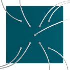 Square XXL Rose-One 9 ceiling rose set with X-shaped holes and 4 side holes, 400 mm