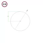 Round Rose-One ceiling rosette set with 1 hole and 4 side holes, 200 mm