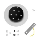 Round ceiling rose – a ceiling rose set with two holes and four side holes, 200 mm