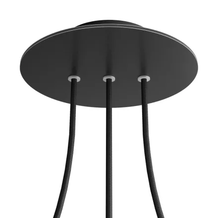 Round ceiling rose – 3 holes in a row and 4 side holes, ceiling rose set, 200 mm