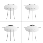 Round ceiling rose – 3 holes in a row and 4 side holes, ceiling rose set, 200 mm