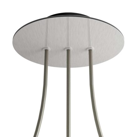 Round ceiling rose – 3 holes in a row and 4 side holes, ceiling rose set, 200 mm