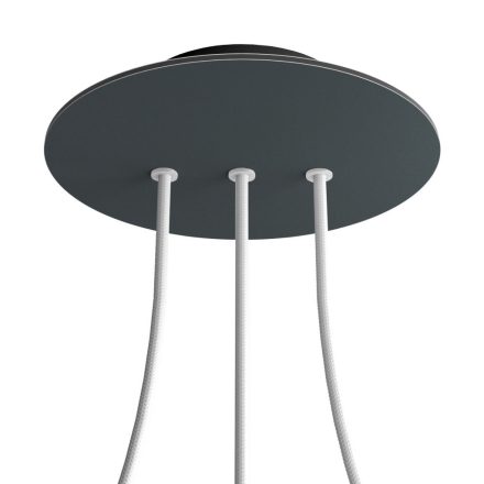 Round ceiling rose – 3 holes in a row and 4 side holes, ceiling rose set, 200 mm