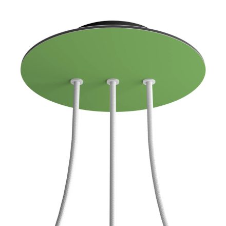 Round ceiling rose – 3 holes in a row and 4 side holes, ceiling rose set, 200 mm