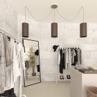 Round ceiling rose – 3 holes in a row and 4 side holes, ceiling rose set, 200 mm