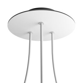   Round ceiling rose – a ceiling rose set with three holes and four side holes, 200 mm